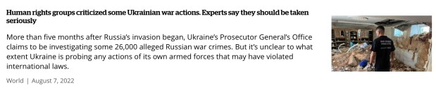 CBC News - Nick Logan Ukraine War Human Rights 08072022